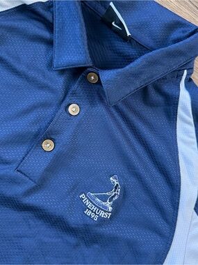 Nike Golf Boys Polo Shirt XL 18-20 Pinehurst Blue Performance Putter Preppy